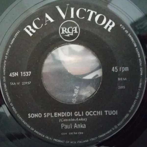 Paul Anka La Farfalla Impazzita 45 giri 7" mono pop 1968