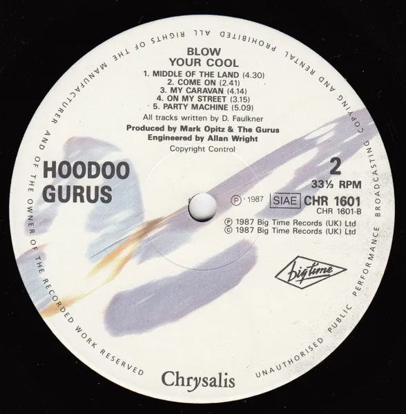 Hoodoo Gurus Blow Your Cool LP vinile ristampa etichette bianche
