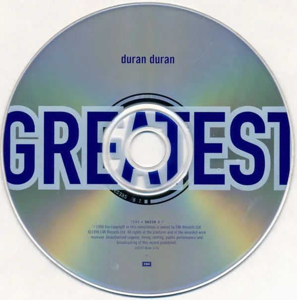 Duran Duran Greatest CD compilation new wave