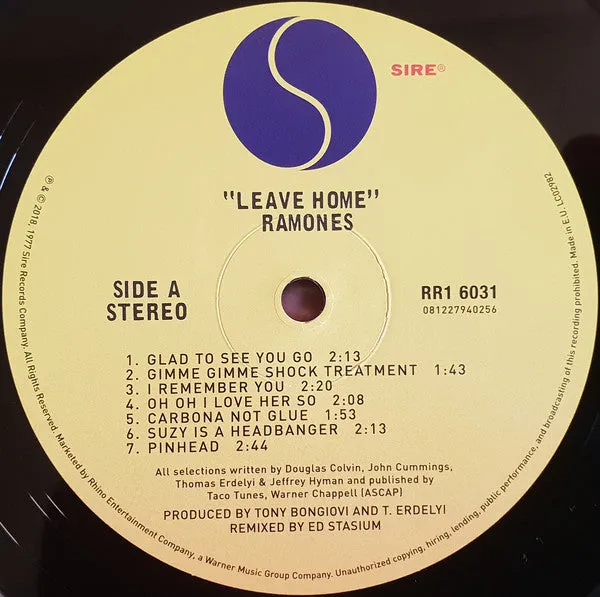 Ramones Leave Home LP vinile 180g remaster punk