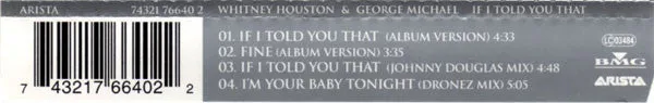 Whitney Houston George Michael If I Told You That CD maxi