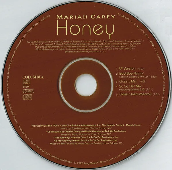 Mariah Carey Honey CD maxi singolo remix