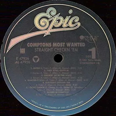 Compton’s Most Wanted Straight Checkn Em vinile LP gangsta