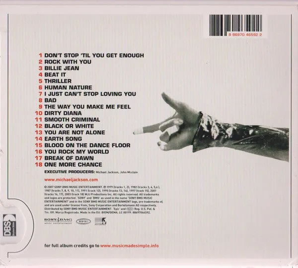Michael Jackson Number Ones CD raccolta disco pop
