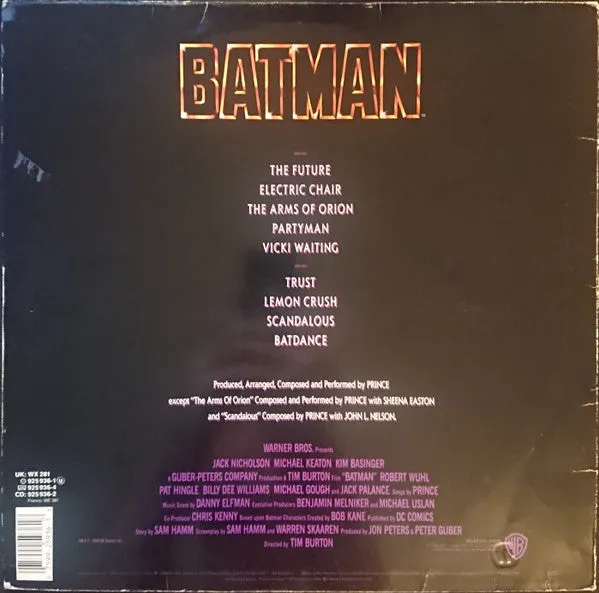 Prince Batman Colonna Sonora LP vinile 1989 NM