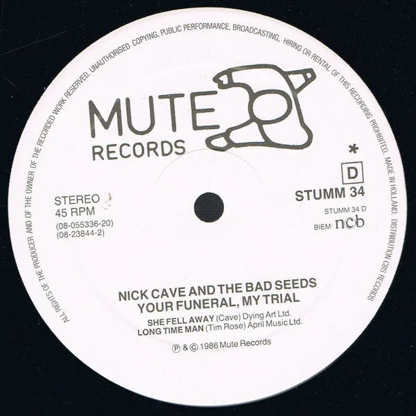 Nick Cave Your Funeral My Trial 2x12" vinile gatefold 1986