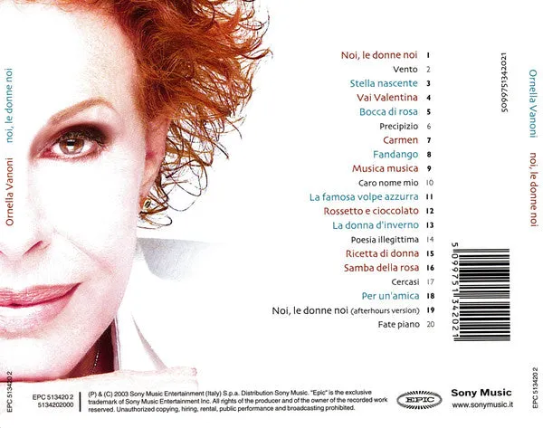 Ornella Vanoni Noi Le Donne Noi CD album 2003