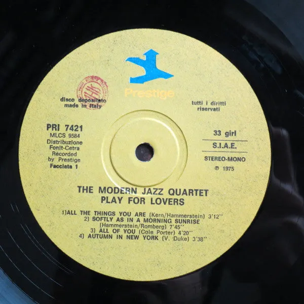 Modern Jazz Quartet Play For Lovers LP compilation