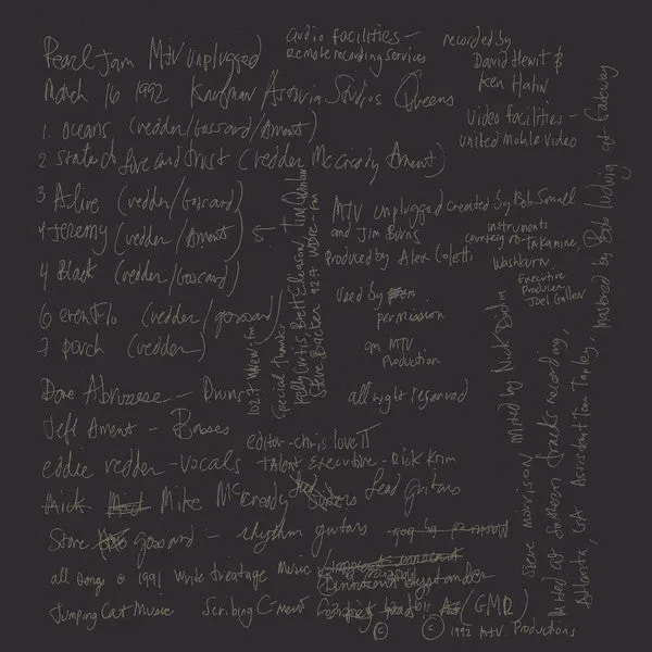 Pearl Jam MTV Unplugged Vinile LP Gatefold Edizione Limitata