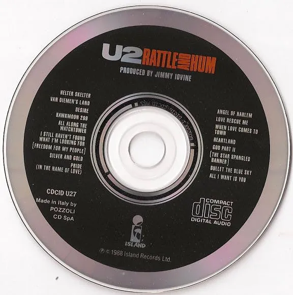 U2 Rattle And Hum CD album 1988