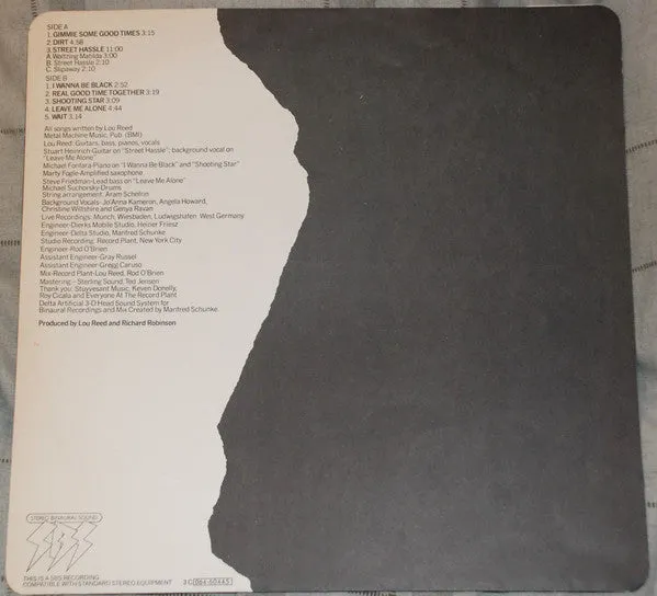 Lou Reed Street Hassle LP vinile edizione Italia NM