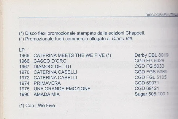 Caterina Caselli We Five Caterina Meets LP compilation 1966