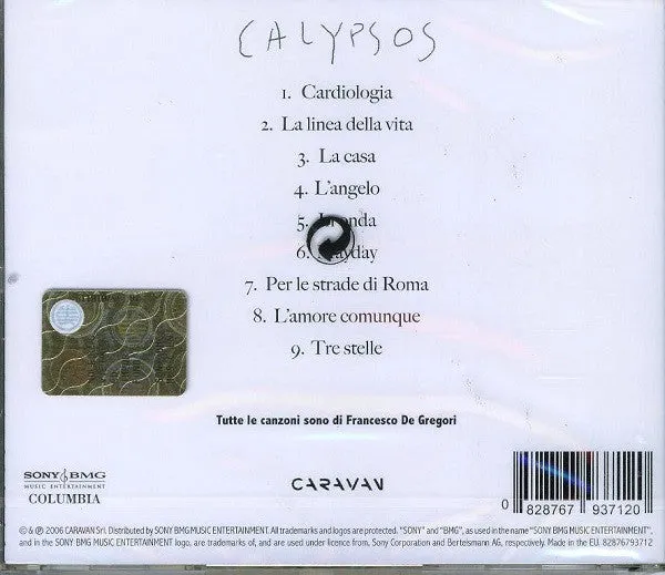 Francesco De Gregori Calypsos CD album soft rock 2006