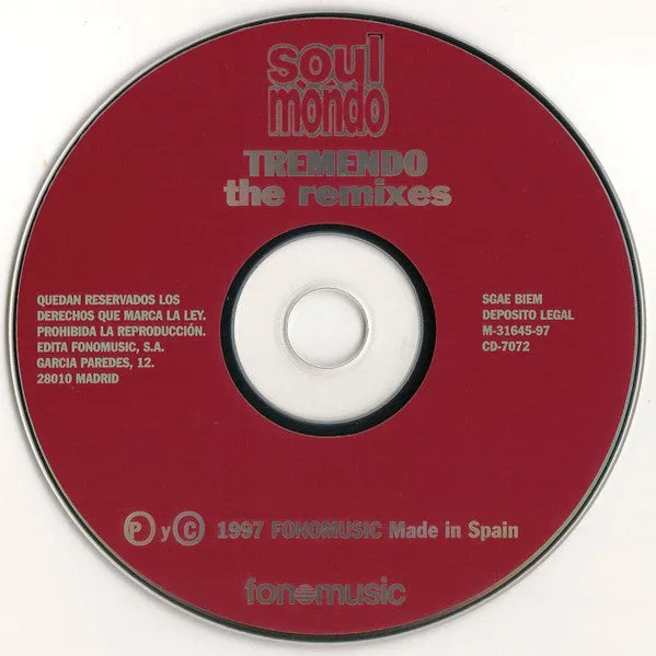 Soul Mondo Tremendo CD remix 1997 jewel case