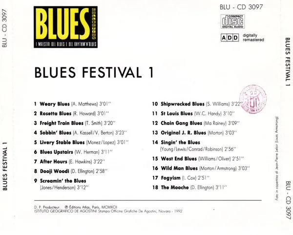 Various Blues Festival 1 CD compilation 1992