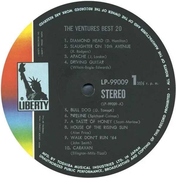The Ventures Best 20 vinile LP compilation gatefold