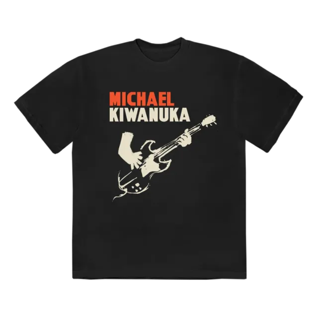 Michael Kiwanuka Guitar Sketch T-Shirt Maglietta Nera