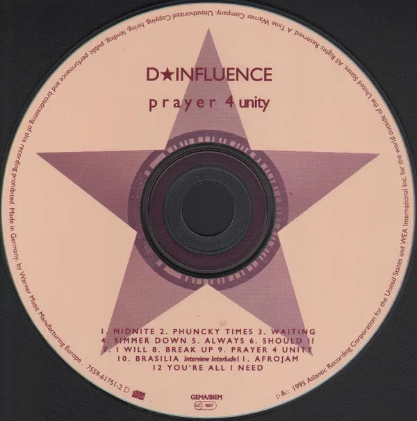 D Influence Prayer 4 Unity CD album soul 1995 VG+