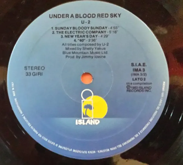 U2 Under A Blood Red Sky MiniAlbum LP Live Italia 1983