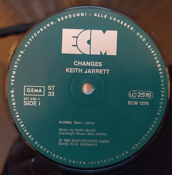 Keith Jarrett Changes LP vinile ECM 1984 NM