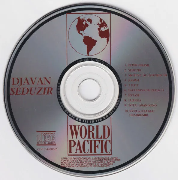 Djavan Seduzir CD album pressaggio USA 1990 near mint