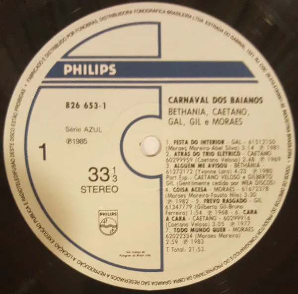 Various Carnaval Dos Baianos LP compilation Brasile