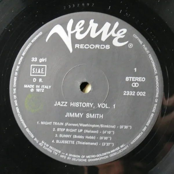 Jimmy Smith Jazz-History Vol.1 doppio vinile 2LP soul-jazz