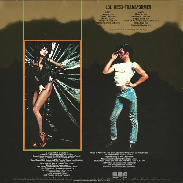 Lou Reed Transformer vinile LP rimasterizzato Mint