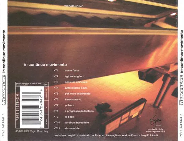 Tiromancino In Continuo Movimento CD pop rock 2002