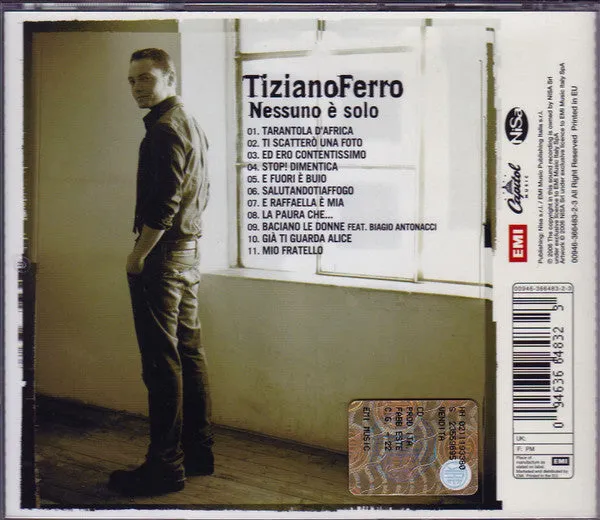 Tiziano Ferro Nessuno È Solo CD album quasi mint