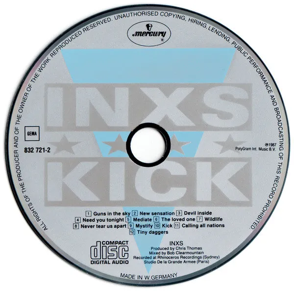 INXS Kick CD 1987 synth pop PDO Mercury