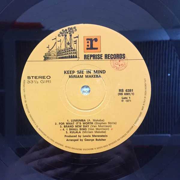 Miriam Makeba Keep Me In Mind vinile LP soul