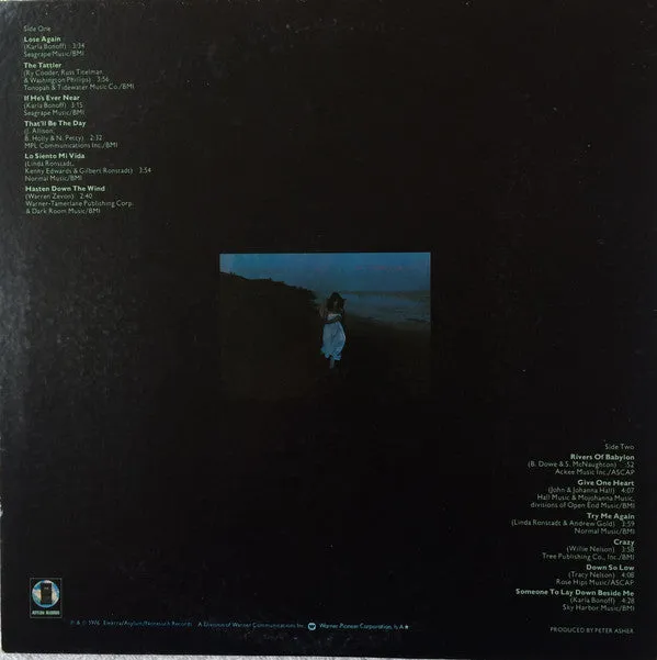 Linda Ronstadt Hasten Down The Wind LP ristampa Giappone