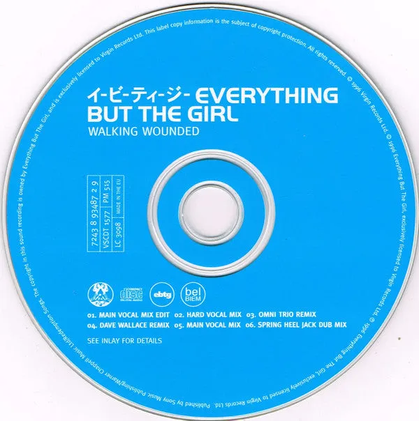 Everything But The Girl Walking Wounded CD singolo VG+ drum n bass