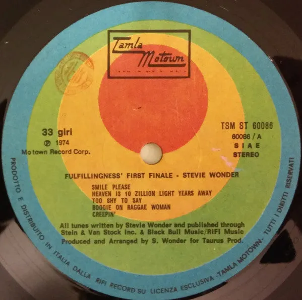 Stevie Wonder Fulfillingness First Finale LP gatefold 1974