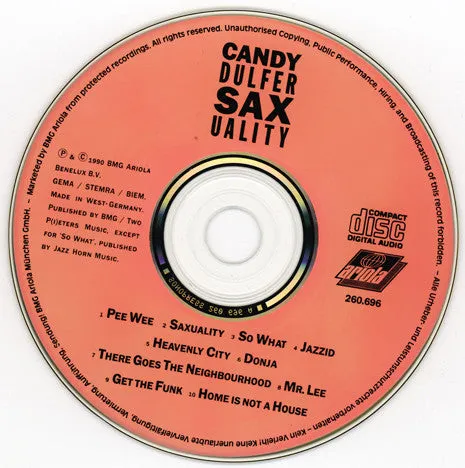 Candy Dulfer Saxuality CD album jazz funk 1990