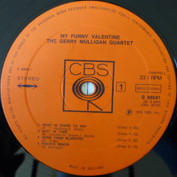 Gerry Mulligan Quartet My Funny Valentine Doppio LP cool jazz