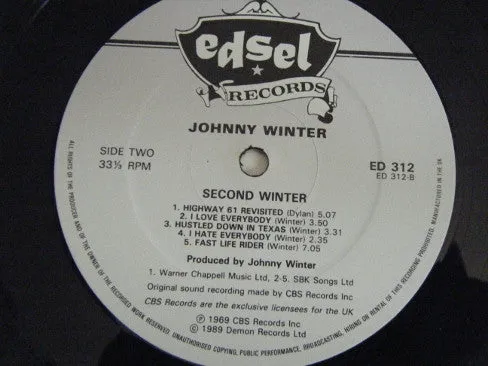 Johnny Winter Second Winter LP ristampa gatefold blues rock