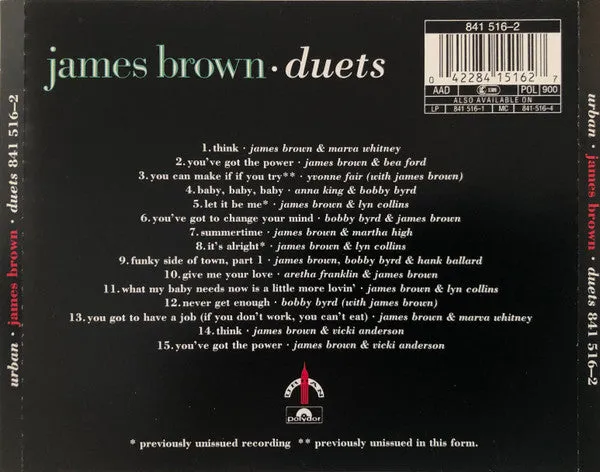 James Brown Duets CD compilation funk soul