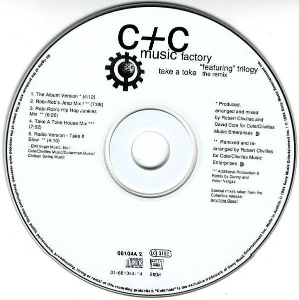 C+C Music Factory Take A Toke CD maxi remix 1994
