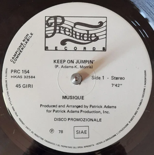 Musique Keep On Jumpin CD 12" disco promo Italia 1978