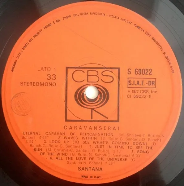 Santana Caravanserai LP vinile apribile G+ 1972 Italia