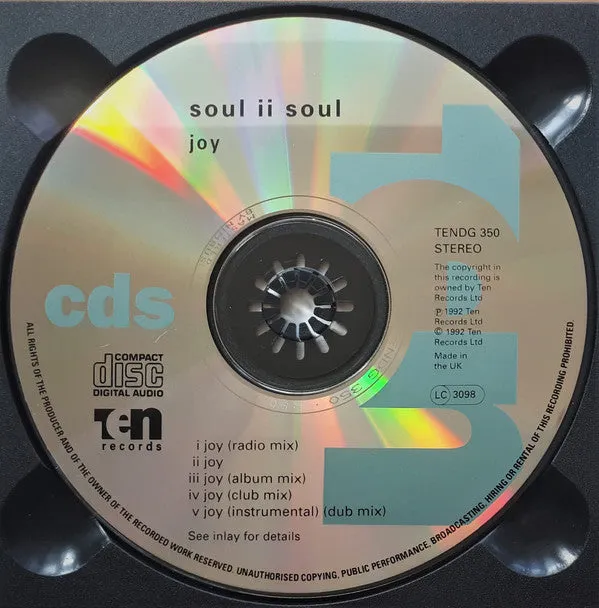 Soul II Soul Joy CD Singolo Digipack Usato VG+ 1992