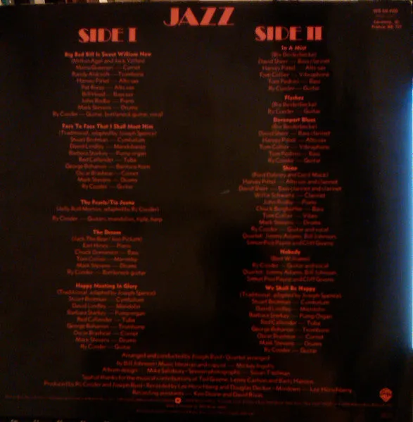 Ry Cooder Jazz LP album reissue Germania near mint