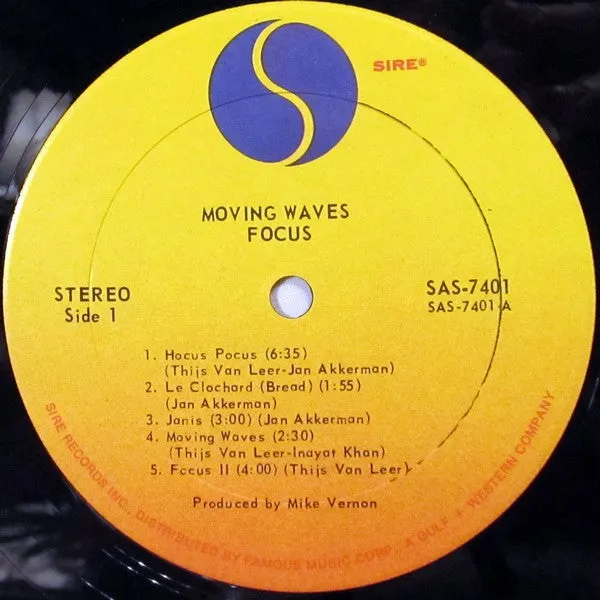 Focus Moving Waves LP album vinile americano VG+