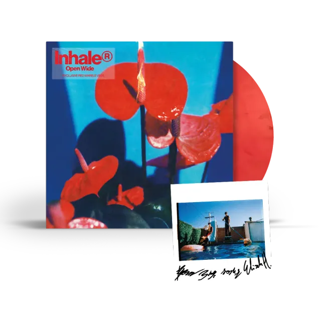 Inhaler Open Wide vinile rosso marmo + card firmata