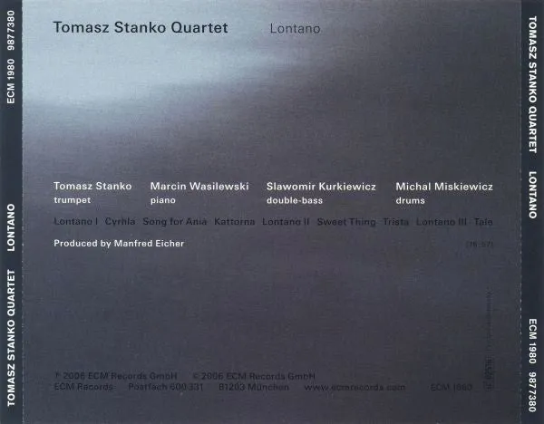 Tomasz Stanko Quartet Lontano CD album ECM