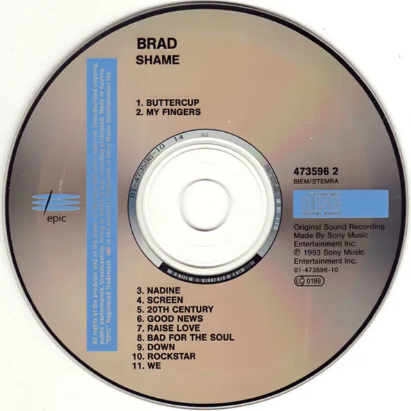 Brad Shame CD album grunge 1993