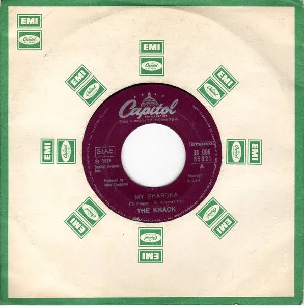The Knack My Sharona 45 giri 7" singolo pop rock