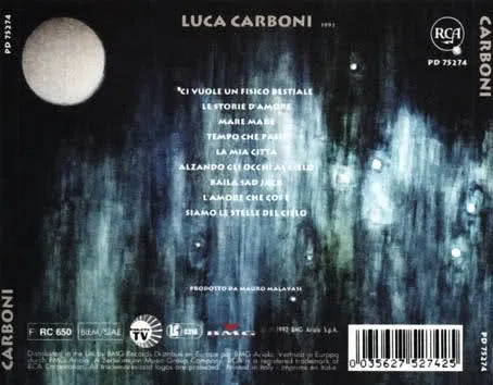 Luca Carboni Carboni CD album doppio pop rock 1992